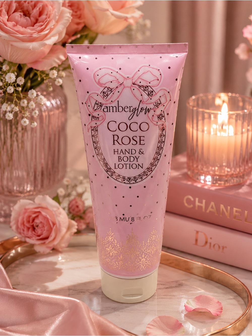 NWT Amber Glow Coco Rose Hand & Body Lotion 8oz